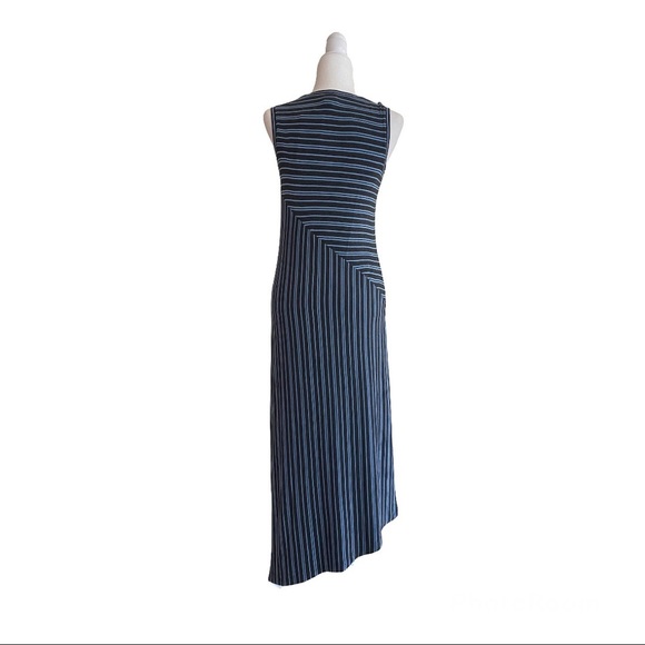 CAbi Dia Dress Gray and Blue Stripe Sleeveless Maxi Dress Women Size XS - Picture 4 of 9